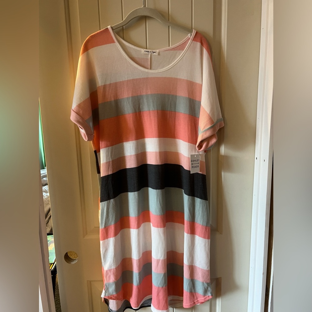 Ashley Roads plus size striped dress.